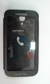 Flip Case за Samsung I9500 Galaxy S4 с цял прозорец Черен